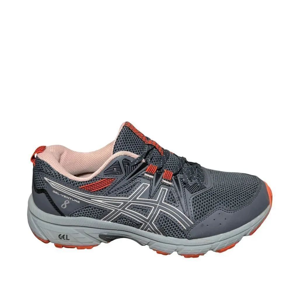 ASICS mens Gel-Venture 8 Gray and Orange Shoes size 8.5